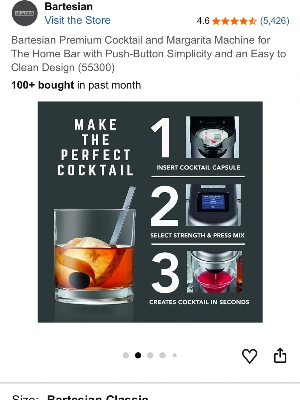 Bartesian Cocktail Machine, capsule storage drawer and pods- Metallic Brown